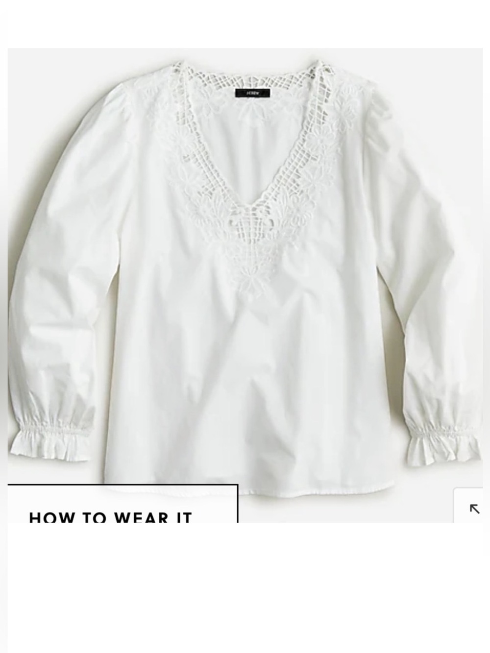 J.Crew V-Neck Blouse with Eyelet Trim
